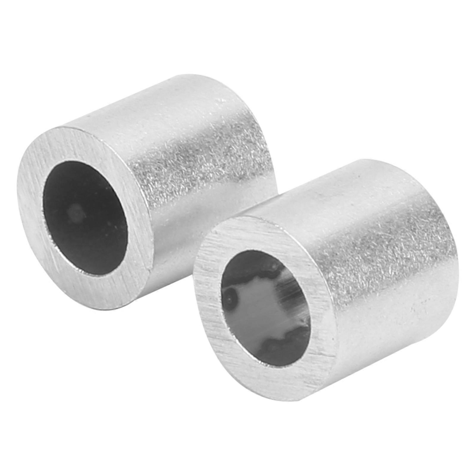 100pcs M6 Round Hole Aluminum Crimping Sleeves for Steel Wire Rope Industrial Supplies