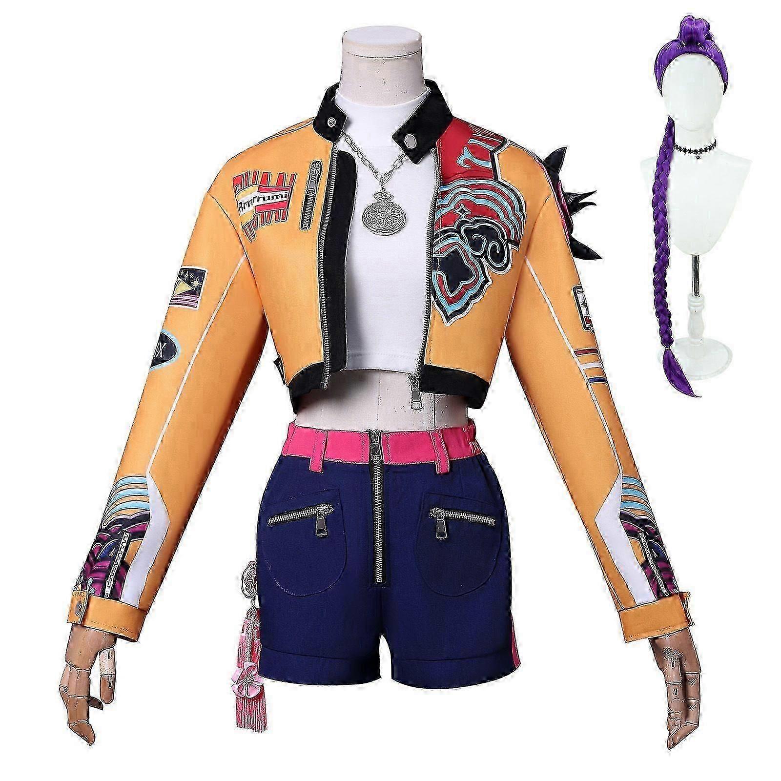 A K-pop Demon Hunters Rumi Cosplay Costume Set And Fancy Dress For Women For A Halloween Party.