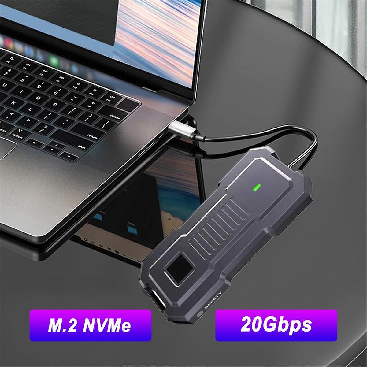  M.2 NVME Fingerprint Encryption SSD Enclosure M.2 SSD Enclosure External Drive Case