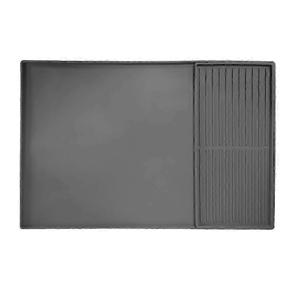 Silicone Coffee Mat with Raised Edges: 24 x 16 inch Bar Mat for Countertops, Coffee Bar Accessory
