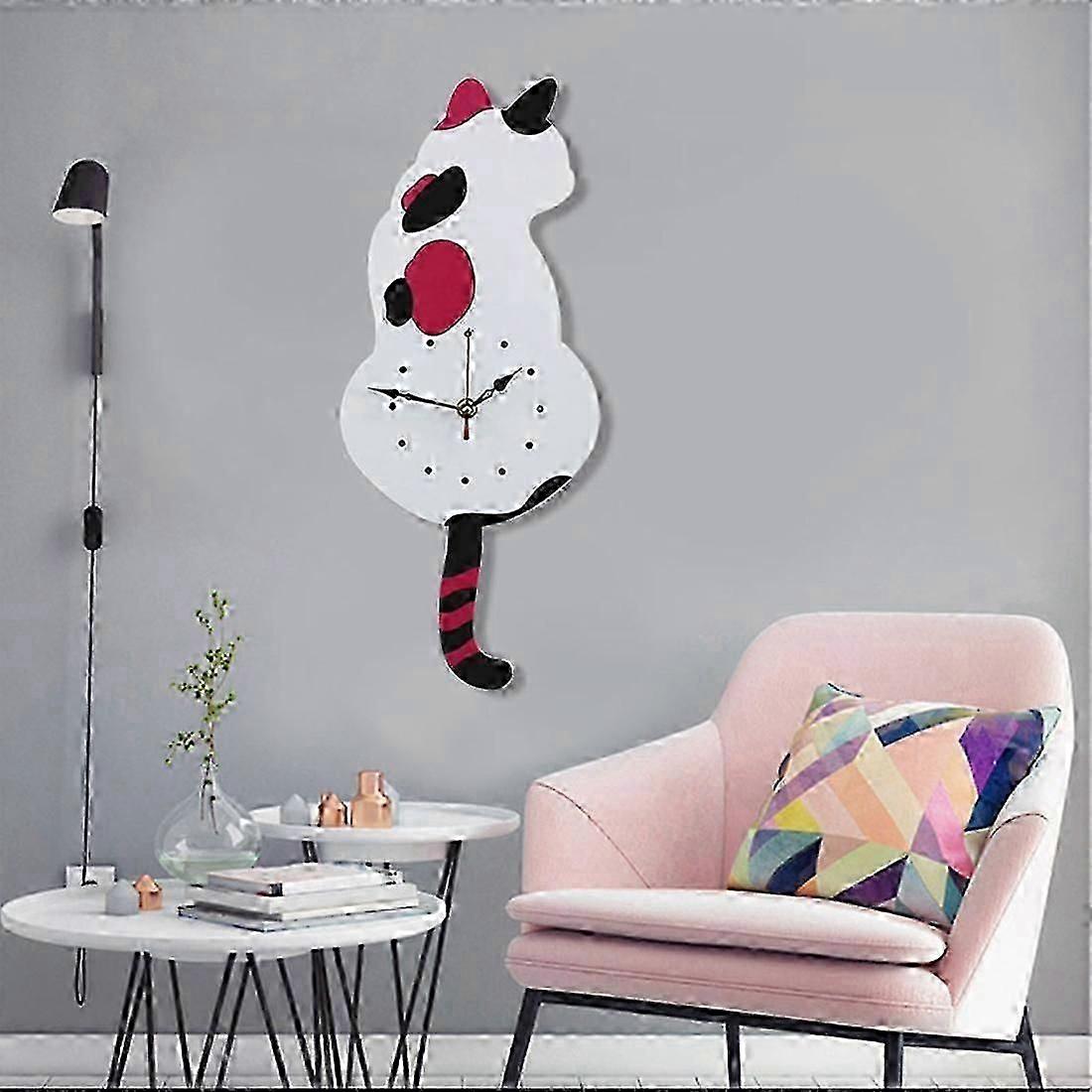 CC001 Acrylic Wagging Tail Cat Wall Clock