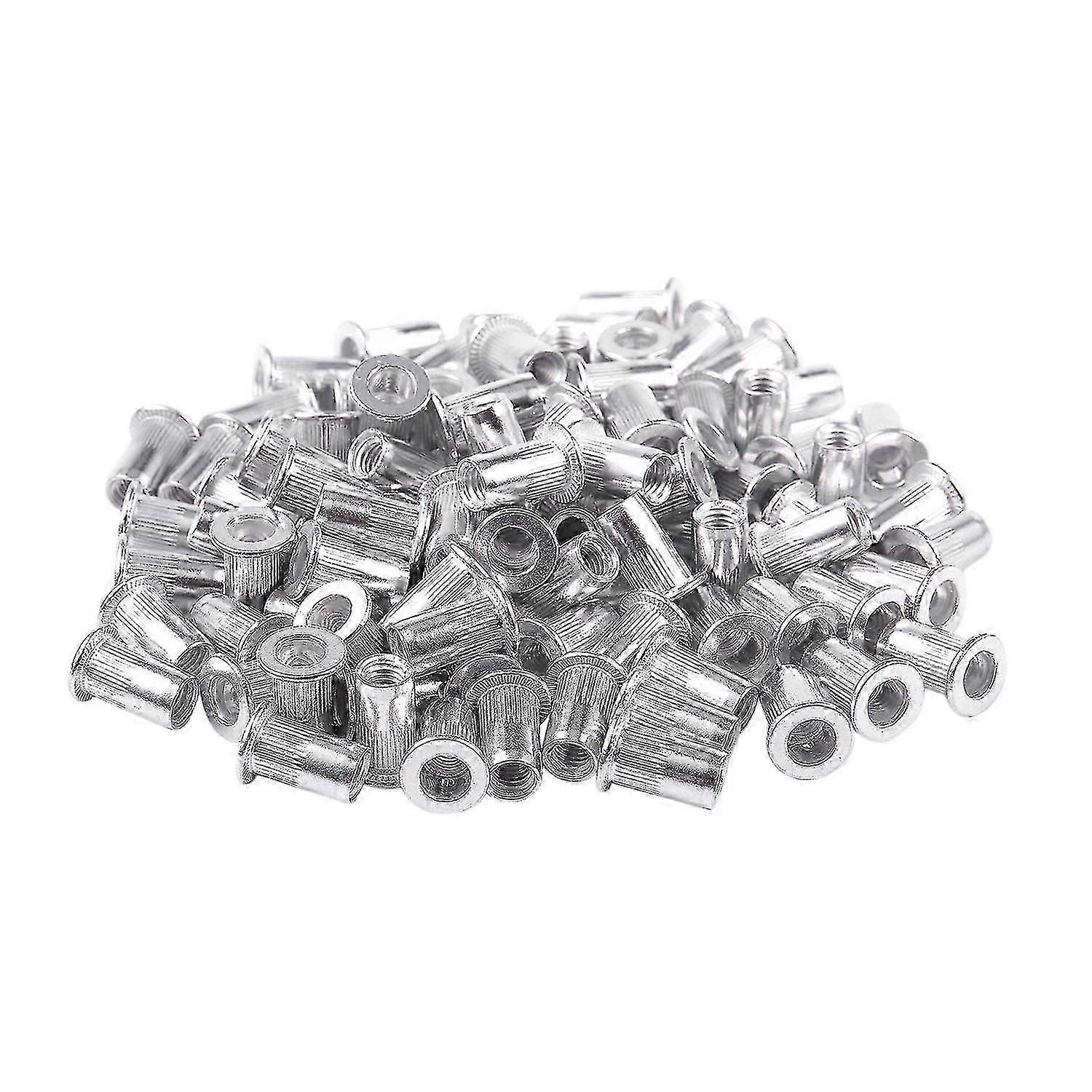 M5 Aluminium Threaded Rivnuts Flat Head Rivet Nuts Nutserts 100pcs (haoyi)