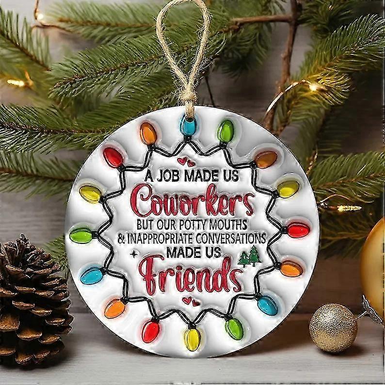 Advent Calendar 2023 Christmas Hanging Decorations for Family & Colleagues Round Tree Decorations