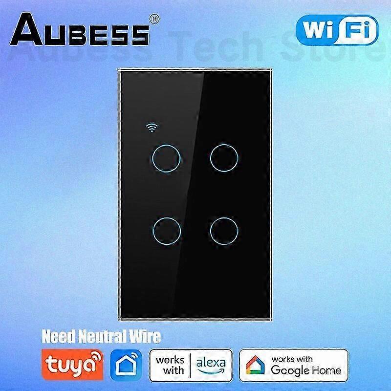 AUBESS WiFi Smart Switch US 1/2/3/4 Gang Light Switch Need Neutral Wire