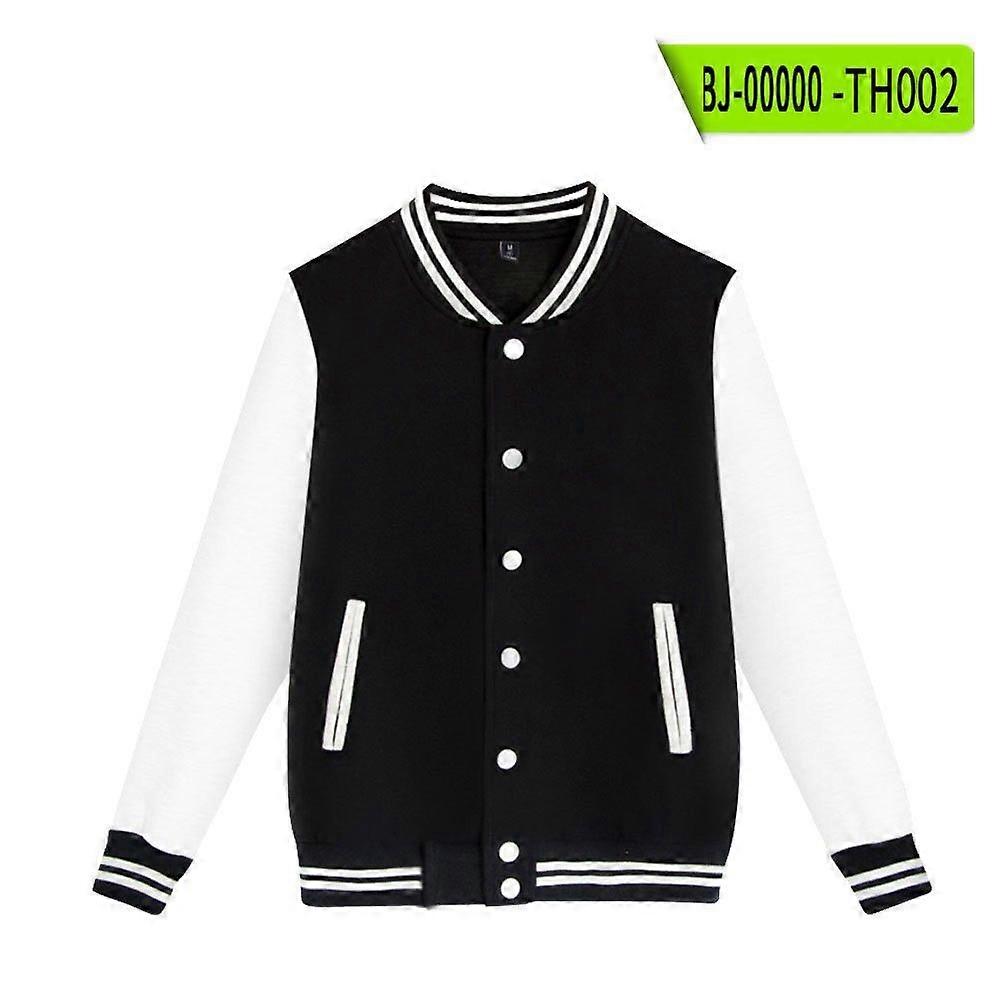 Spring-Autumn Men's & Women's Flight Jacket, Open-Neck Sweater, Single-Row-Buttoned Baseball Jacket