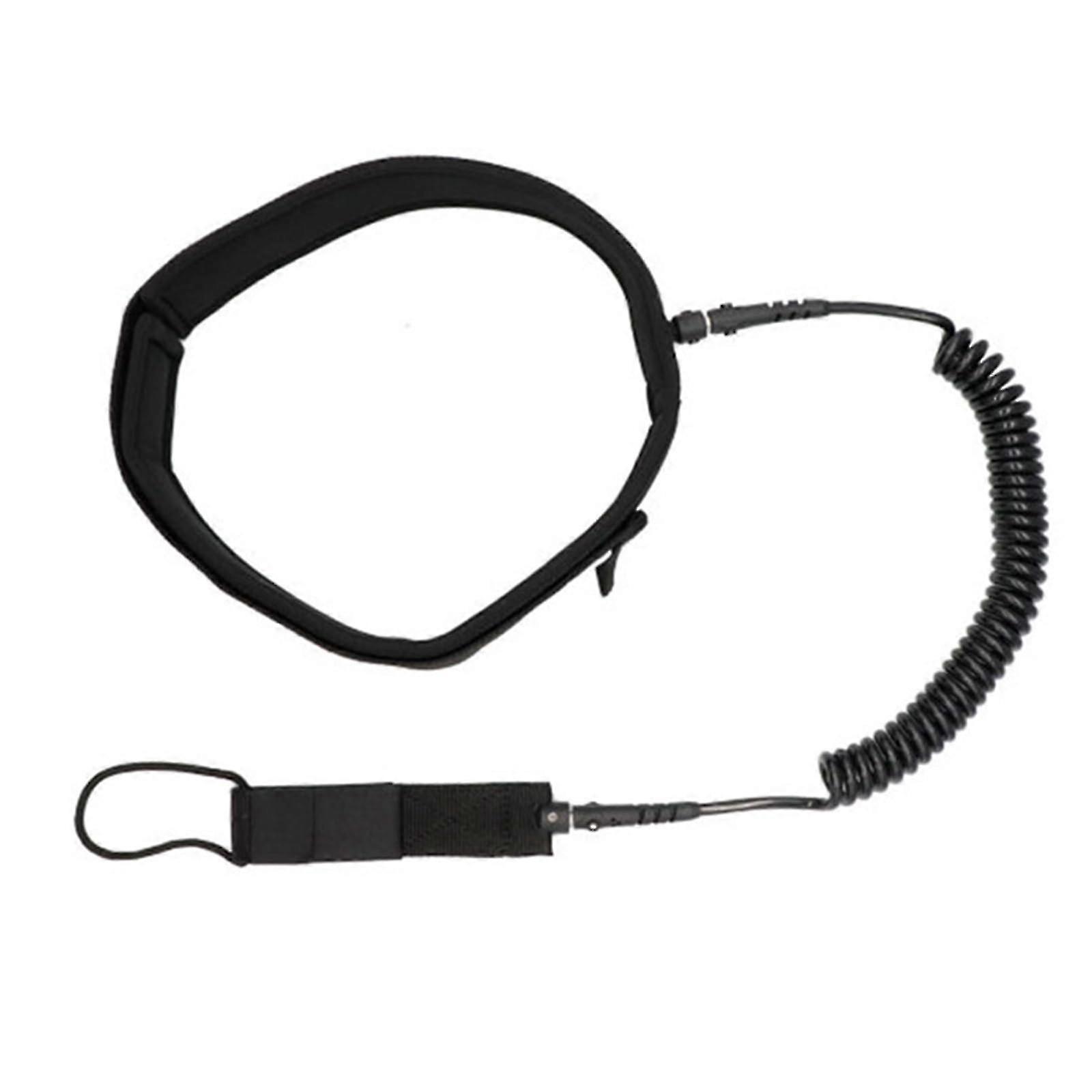 2025 Paddleboard waist leash with coiled cord, adjustable, quickrelease, surfboard waist belt in black.