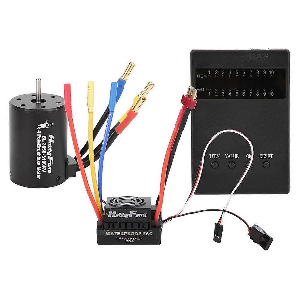 3650 3100KV Brushless Motor Program Card 60A ESC with Waterproof BEC for 1/10 RC Car