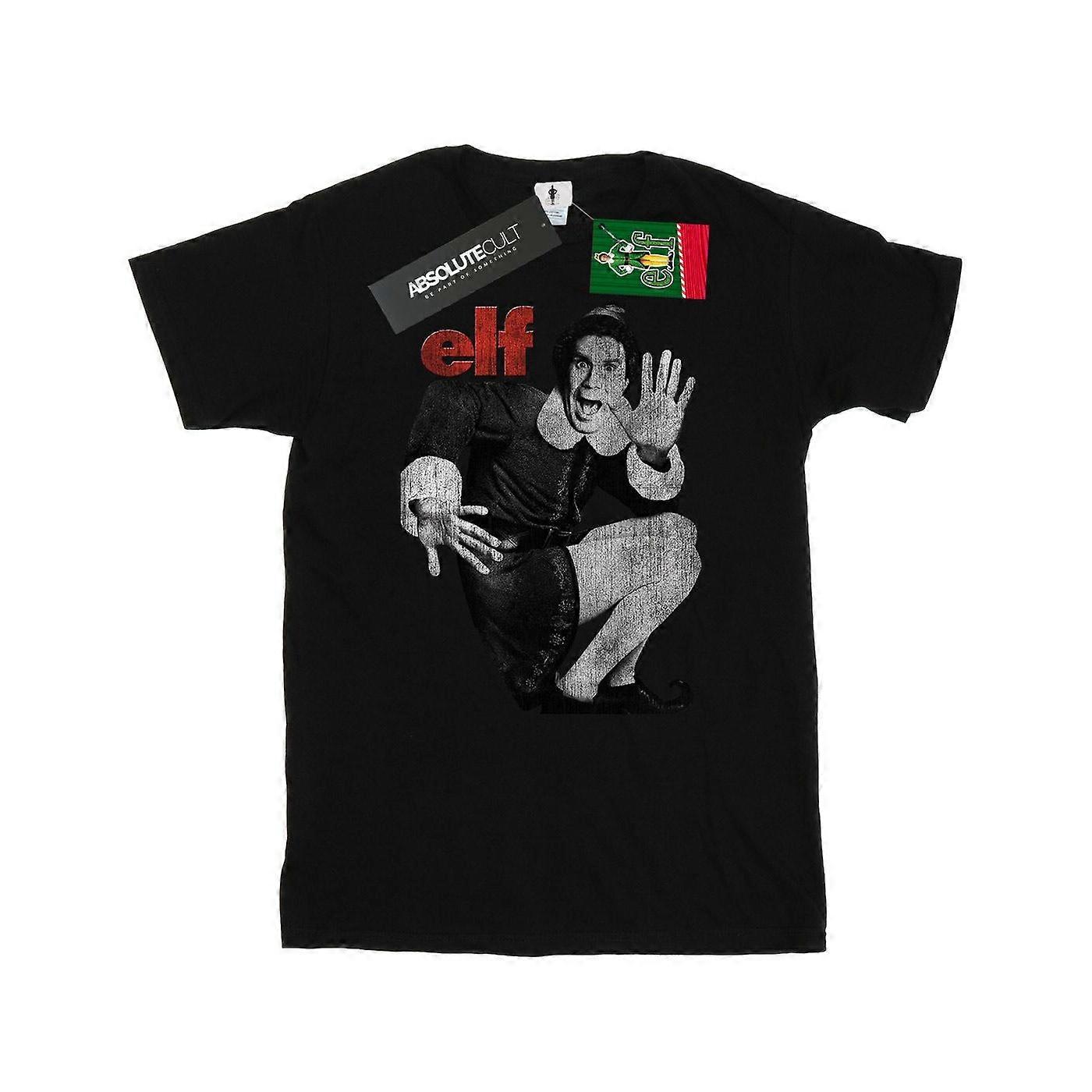 Elf Mens Mono Distressed Poster Tricou