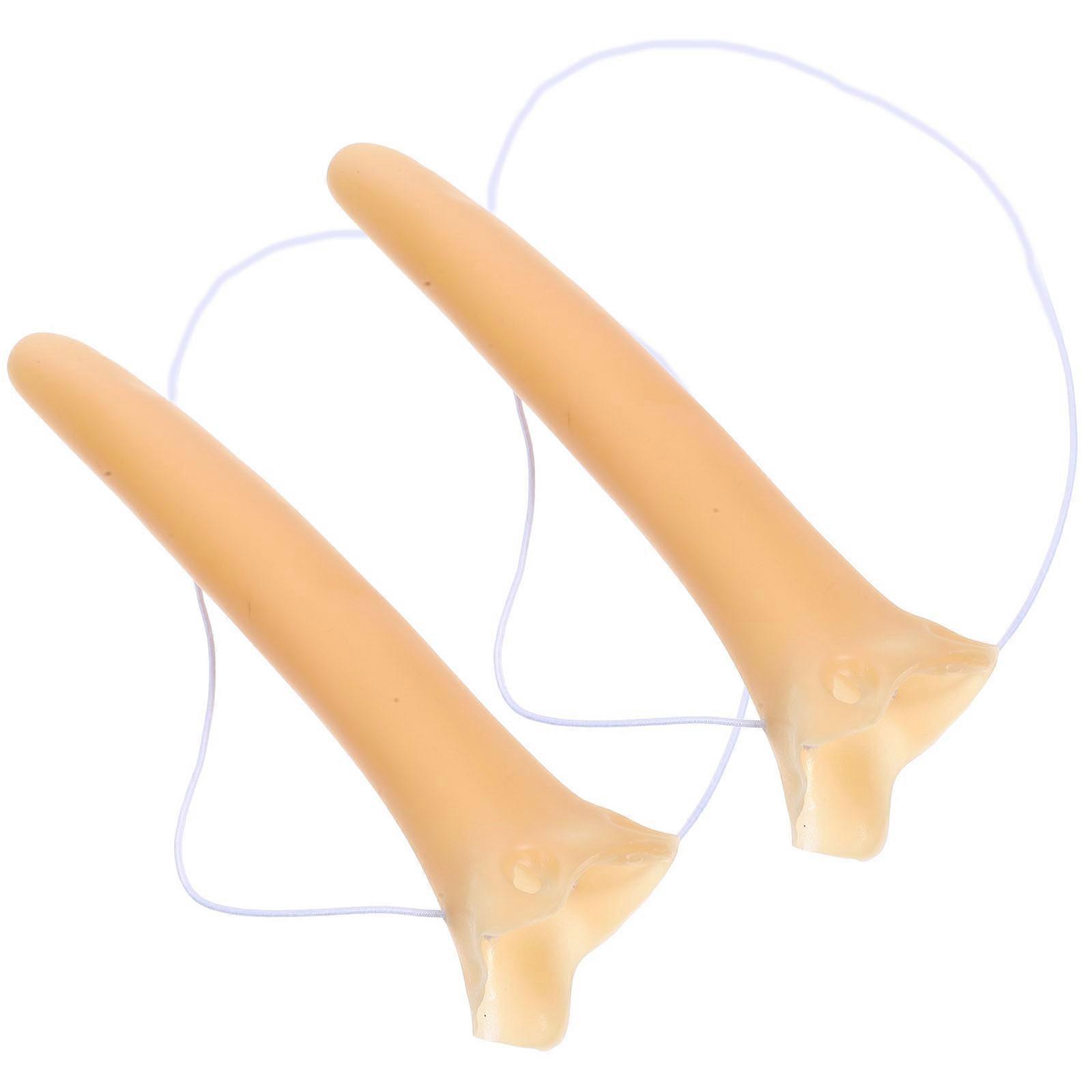 Cosplay Nose Long Nose Prop for Halloween 4Pcs Comfortable Khaki