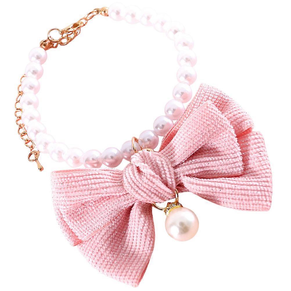 Delicate Pearl Cat Collar Bowknot Design for 5Pcs Dog Collar Accessory