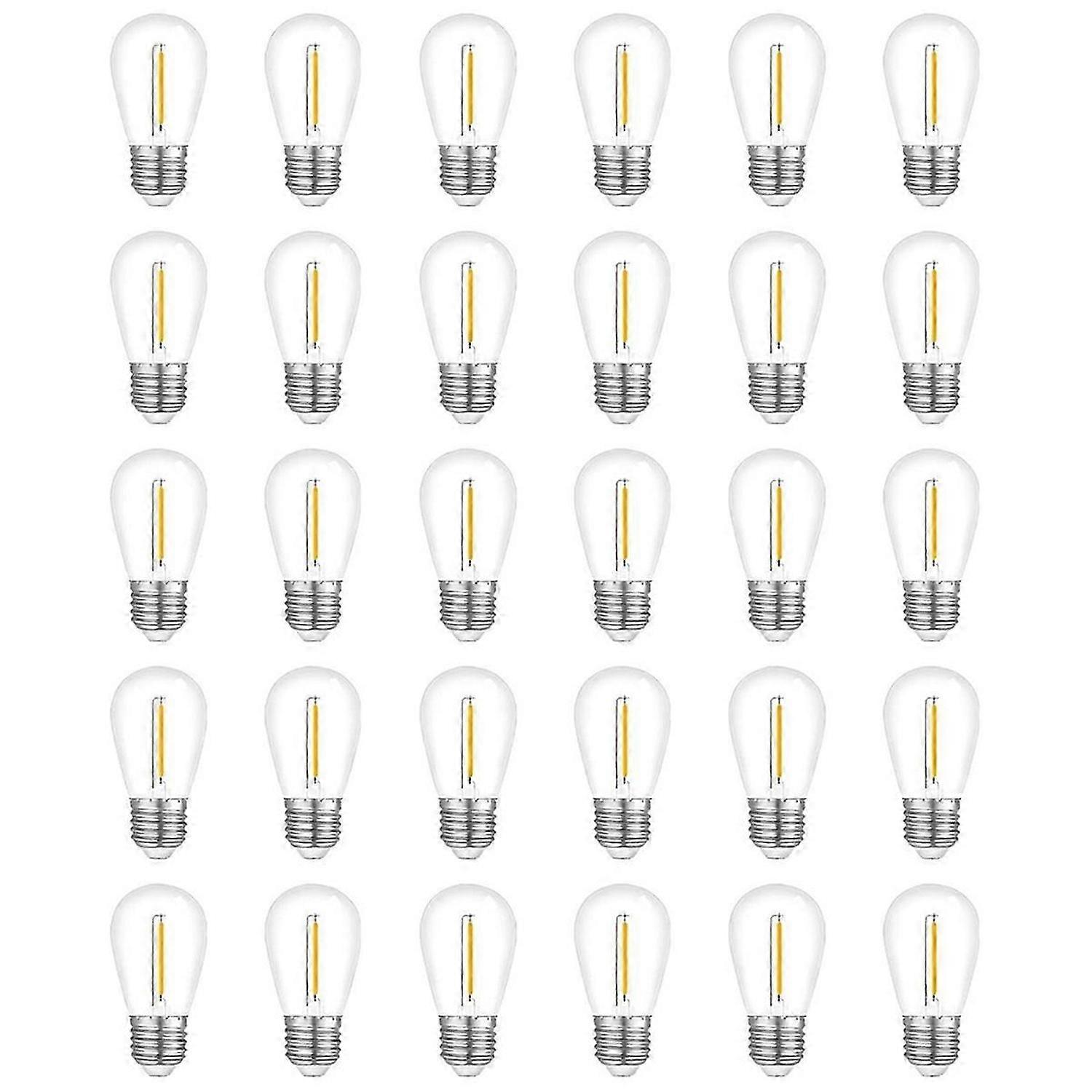 30-Pack Outdoor String Light Bulbs, Waterproof S14 Replacement Bulb