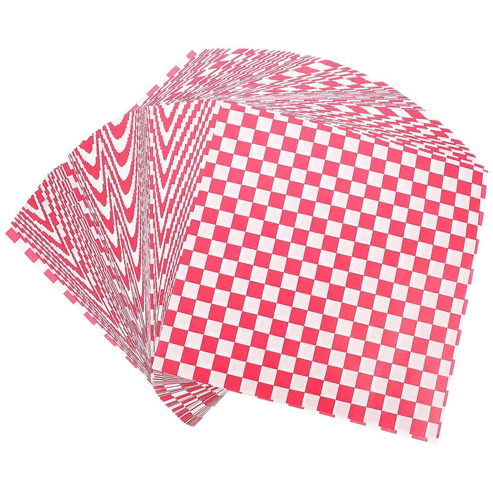 Grease-Proof Snack Paper Wrap Paper for Baking 200Pcs Red Color Sheets