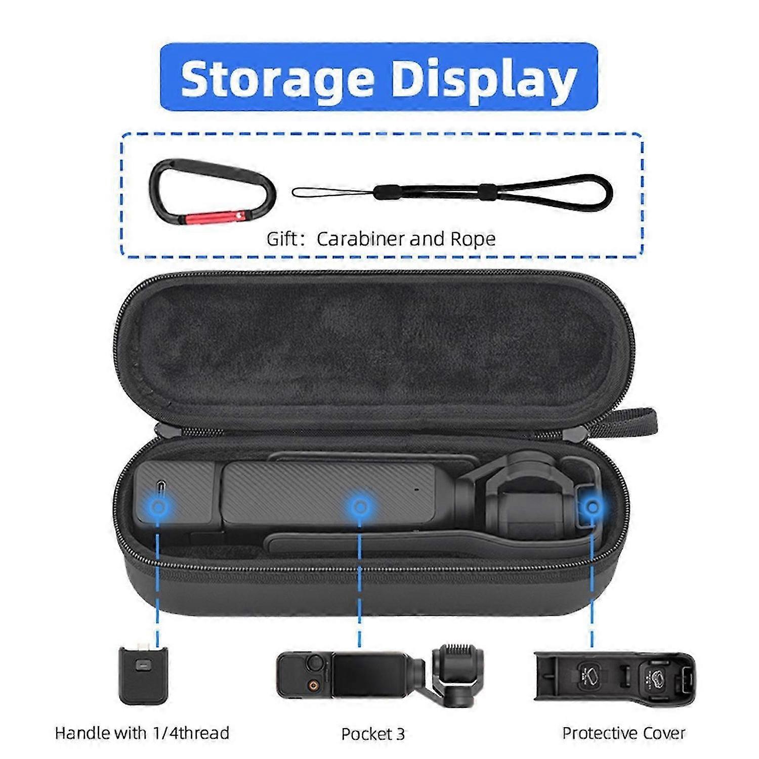 For 3 Storage Bag Handy Case Pocket Camera Standalone Bag Multi-Functional Organizer Accessories,Bla