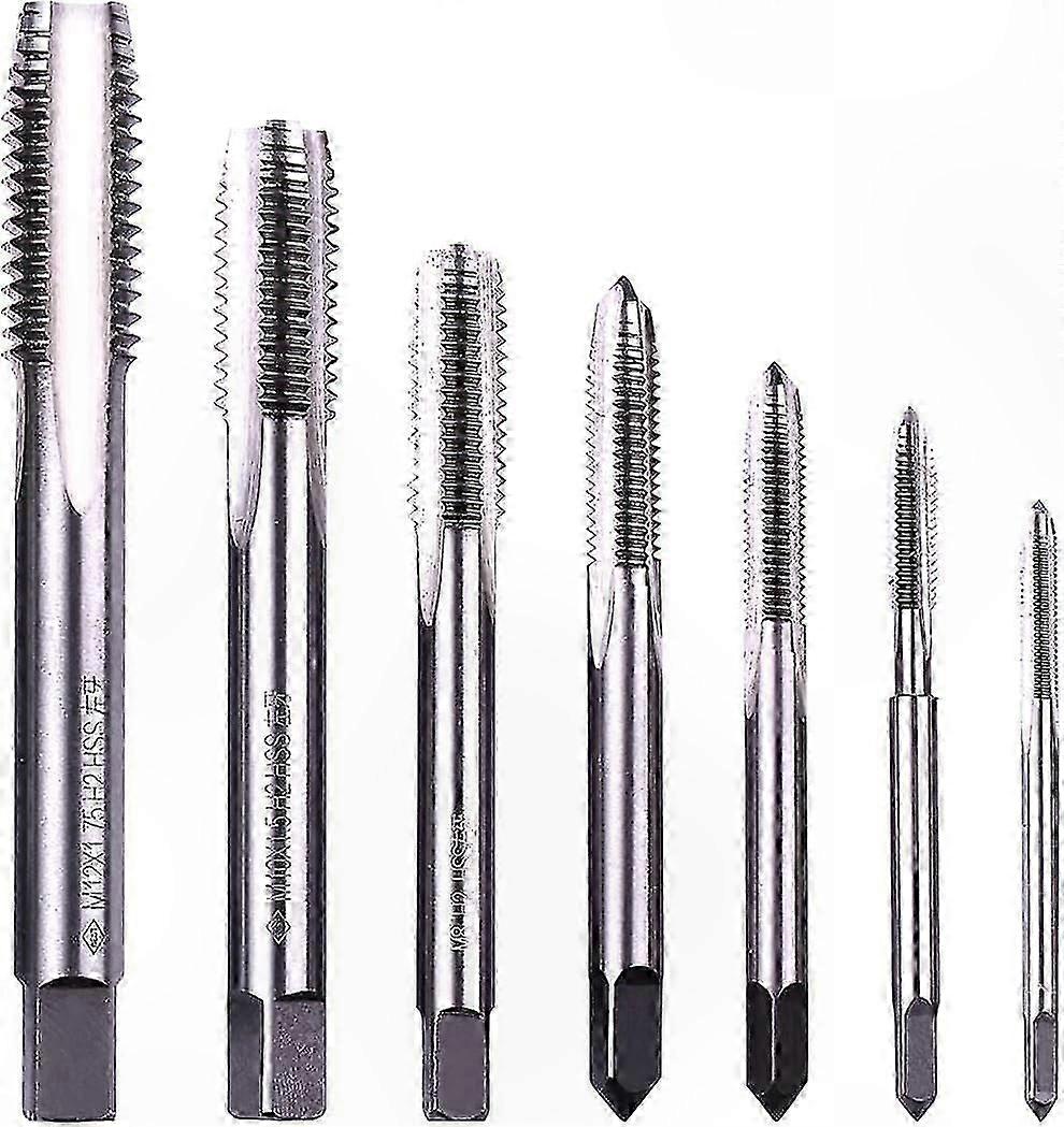 Metric HSS Left Hand Thread Tap Set, 7 Pieces (M3-M12)