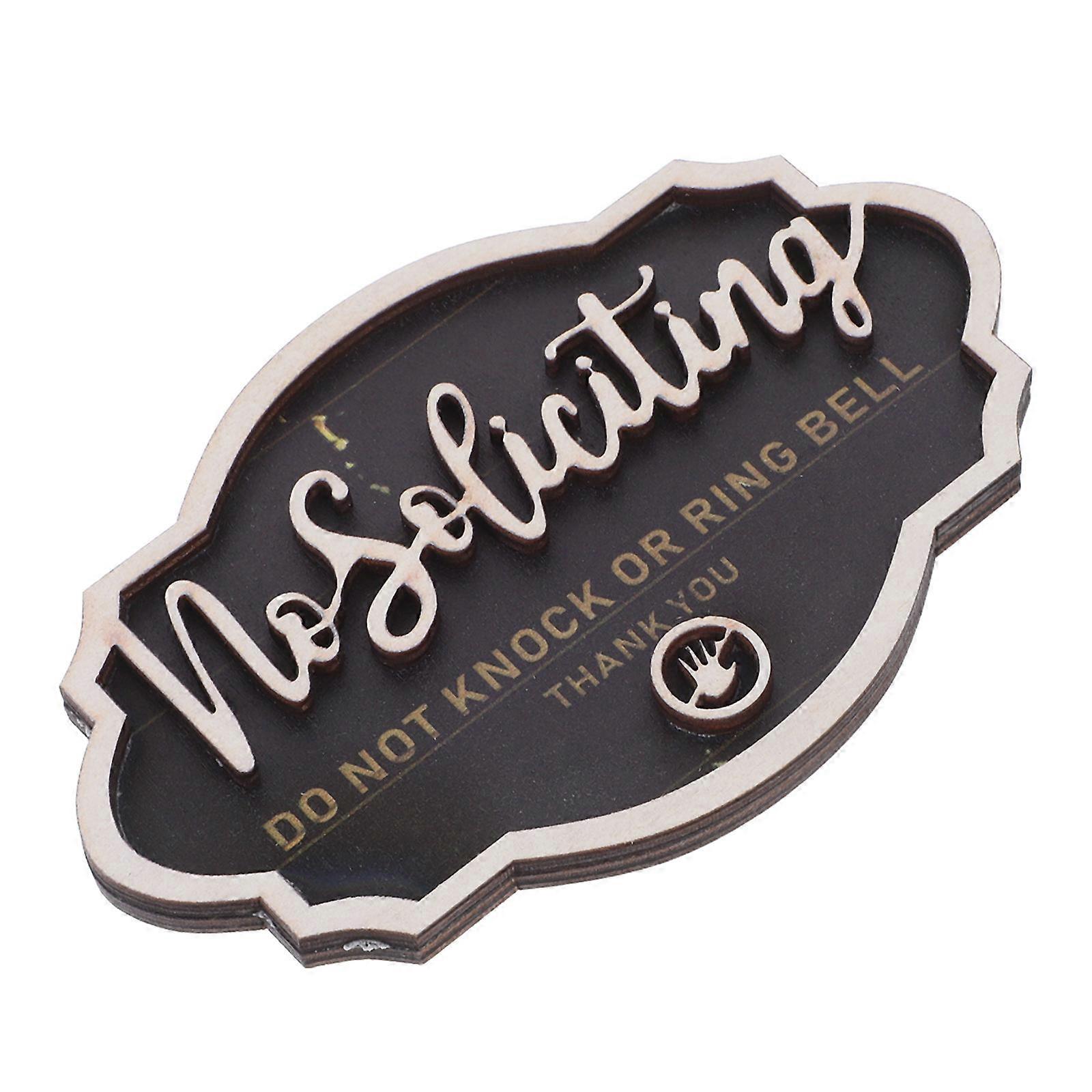No Soliciting Wood Sign for Door with Funny Message 4Pcs Home Use