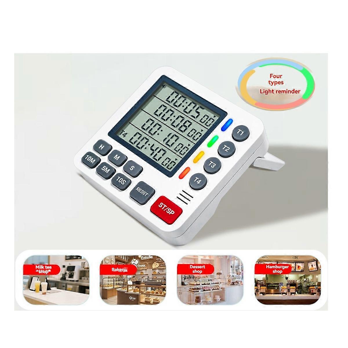 4-Channel Timer LCD Display Timer for Kitchen Cooking
