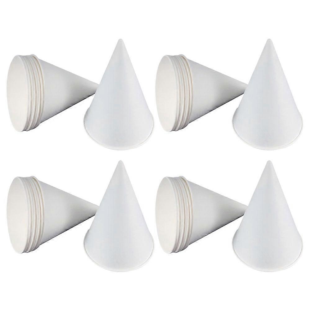 Zonh 200pcs 6oz White Paper Cone Cups for Party and Snacks