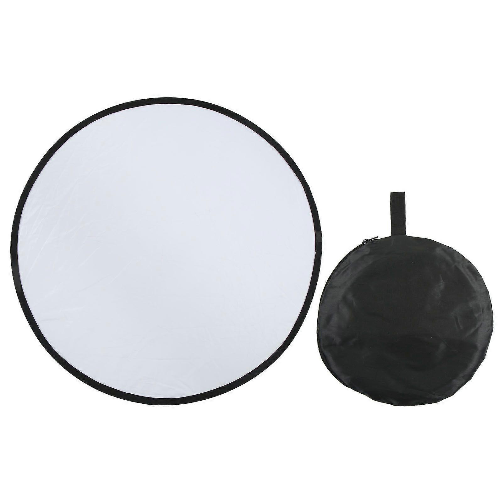Silver White 2 In1 Reflector Portable Round Photography Light Reflector for Live Lighting 80cm / 31.5in