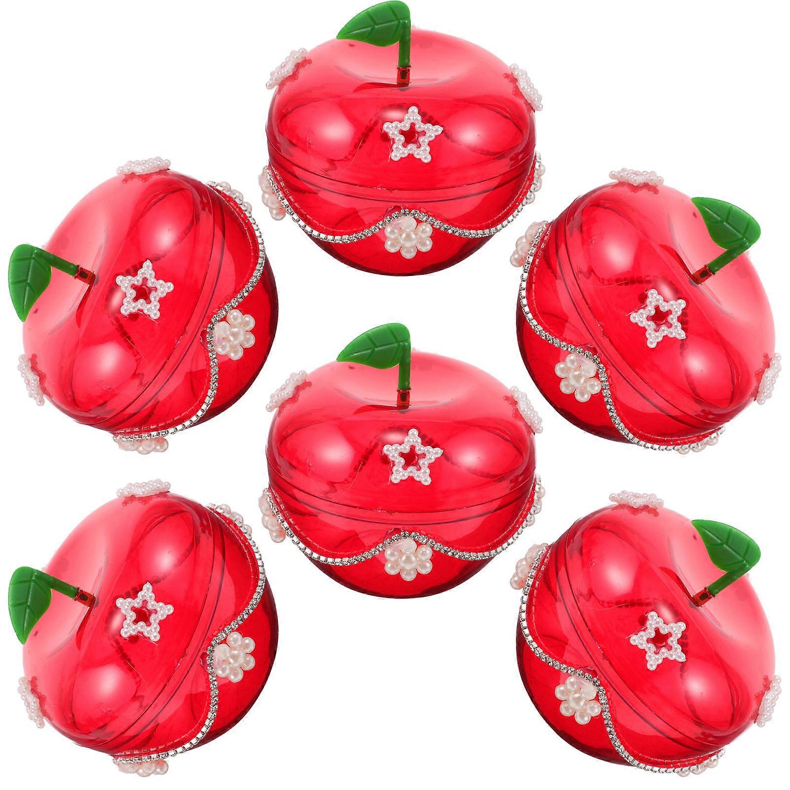 Holiday Candy Ornaments Acrylic Candy Box for Storage 30Pcs Red