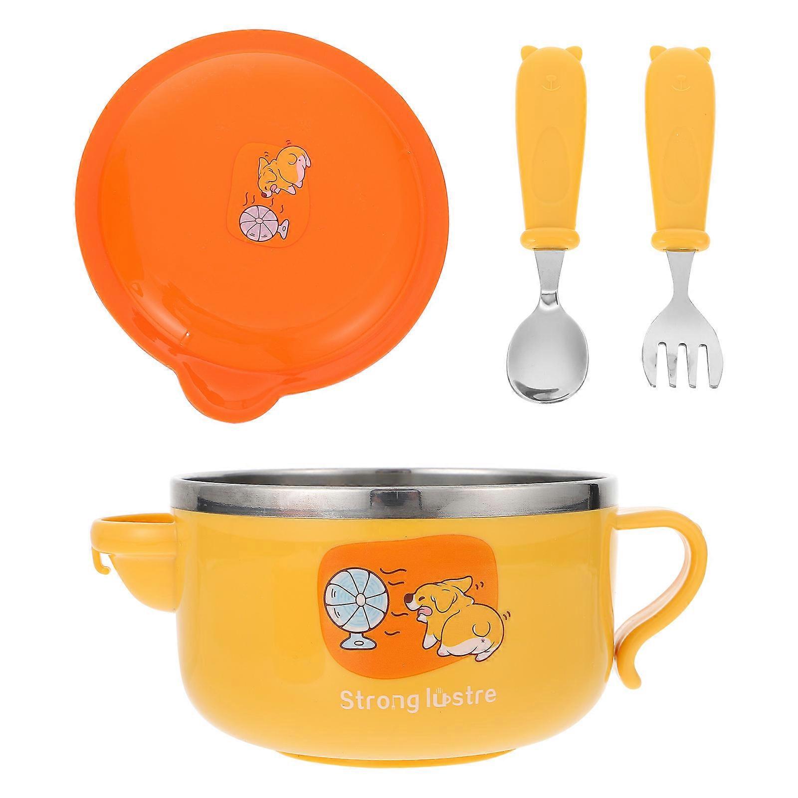 1Pcs Stainless Steel Double Layers Bowl for Complementary Food Green