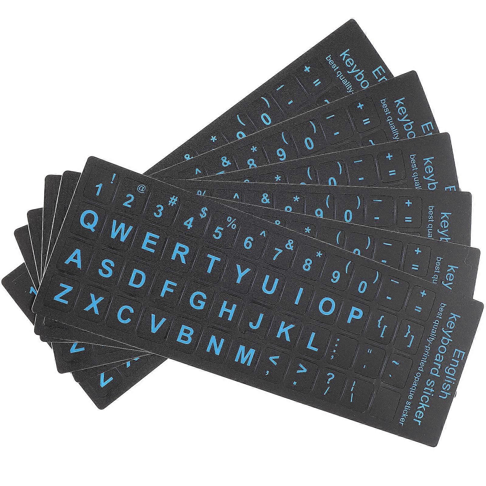 Black Keyboard Sticker Replacement 18Pcs Simple Laptop Language Decals Easy To Distinguish For Friends