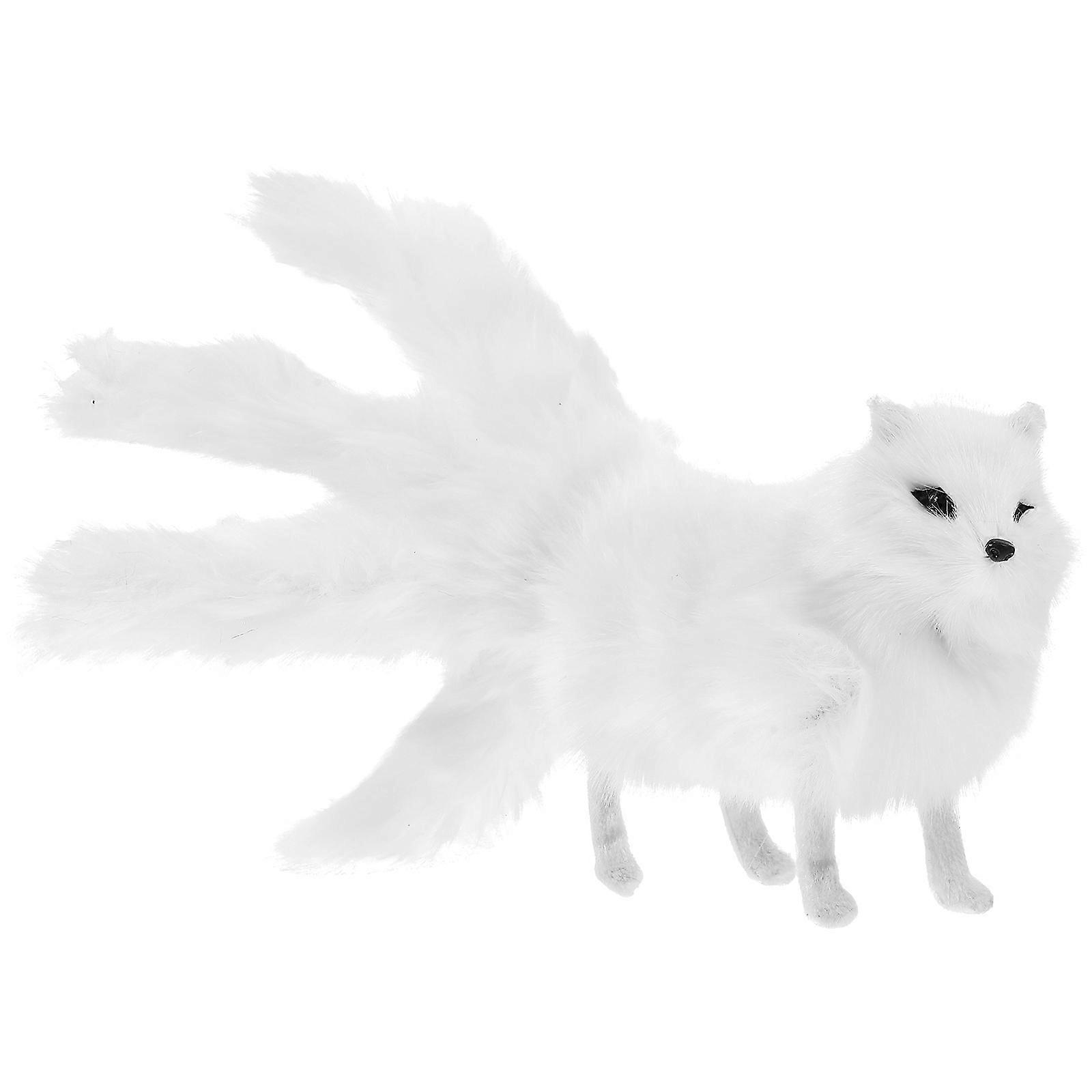 Simulation Animal Model 5Pcs Fox-Shape Plush Toy Decorative Item Photography Prop 10.61x4.72In Vivid Design