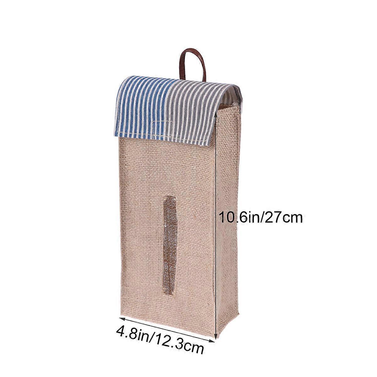 Beige Towel Bag for Storage Multi-Purpose Hanging Door Back Jute Cotton Linen