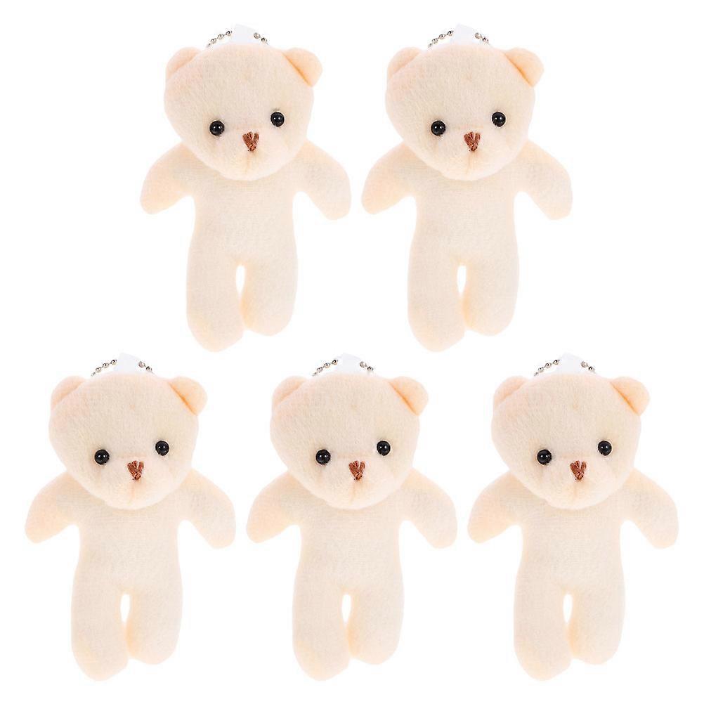 Beige Plush Bear Doll Pendant for Hanging 25Pcs Tiny Bear Keychain