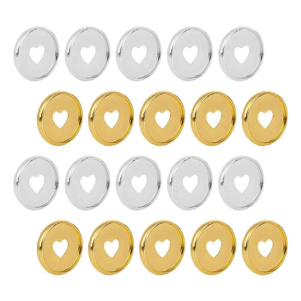 Plastic Heart Shaped Rings Silver Binder Discs For Loose-Leaf Notebooks Easy To Add Pages 20Pcs