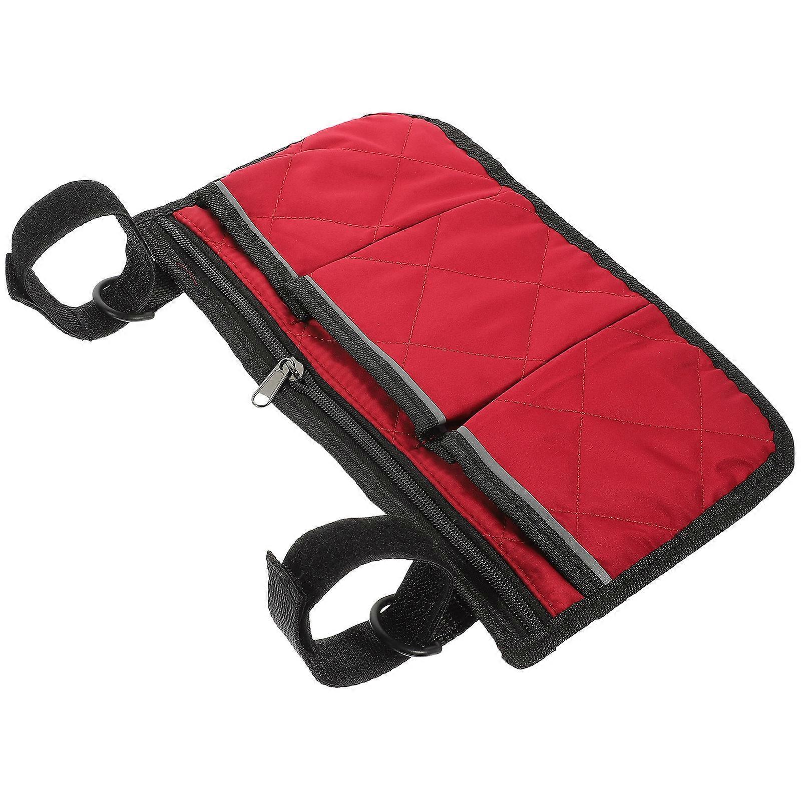 2Pcs Wheelchair Armrest Bags for Storage Convenient Red Side Bags