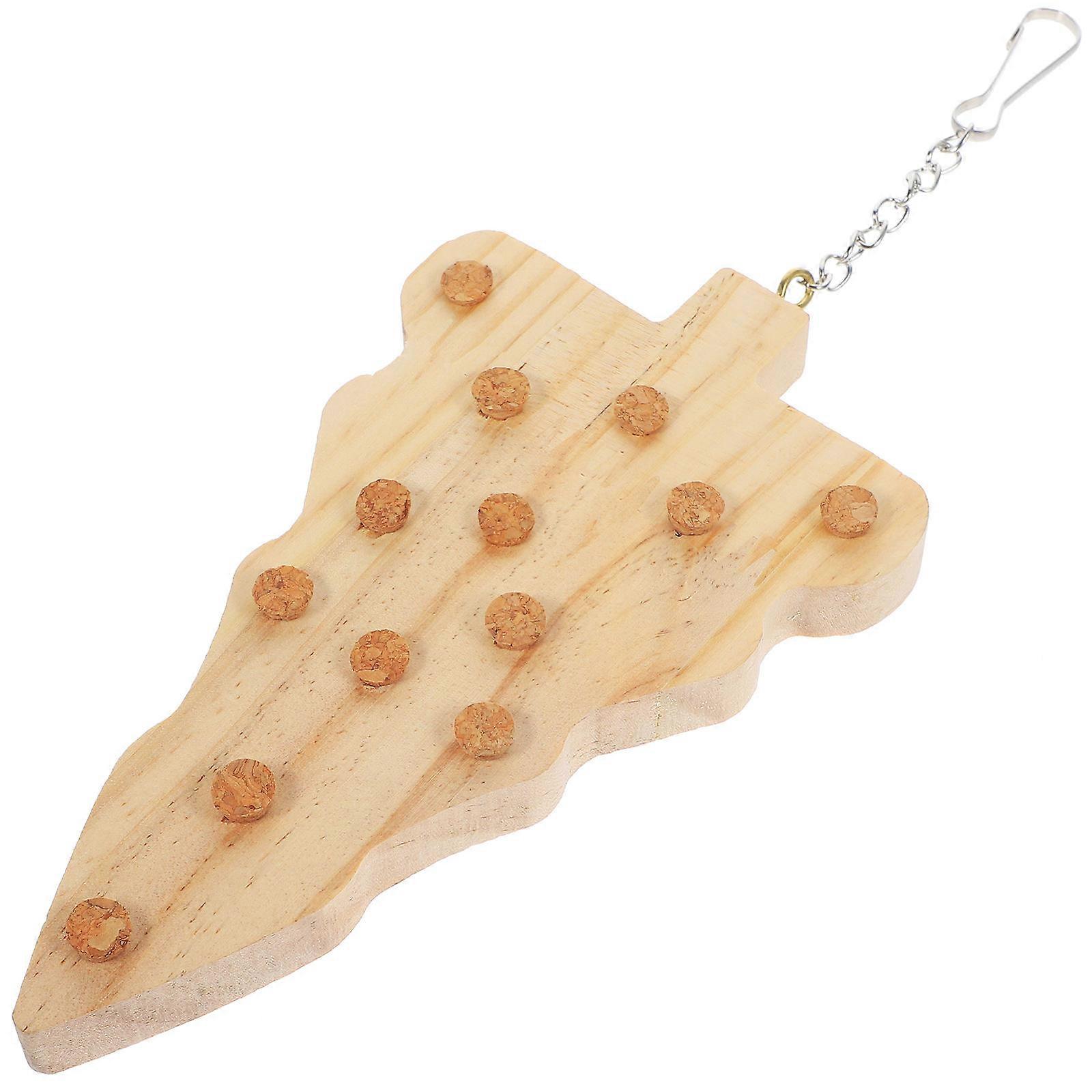 Bird Hanging Chew Toy Wooden Parrot Toy for 2Pcs Engaging Playtime