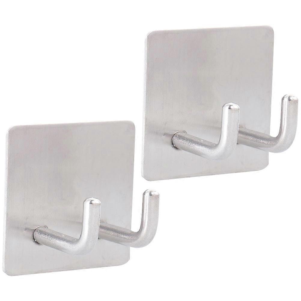 Wall Mount Hooks Stainless Steel Hooks for Home Use 4Pcs Silver
