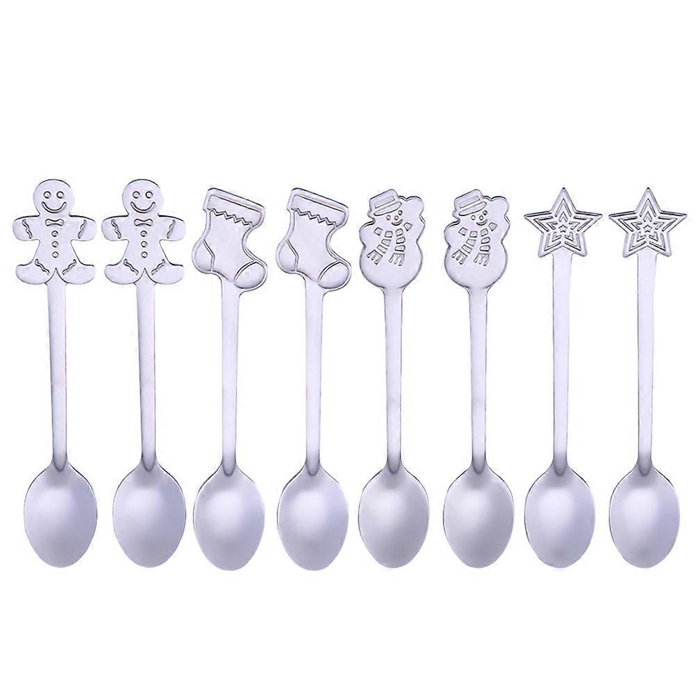 Christmas Kitchen Spoon Stainless Steel Spoon for Dining Use 4Sets