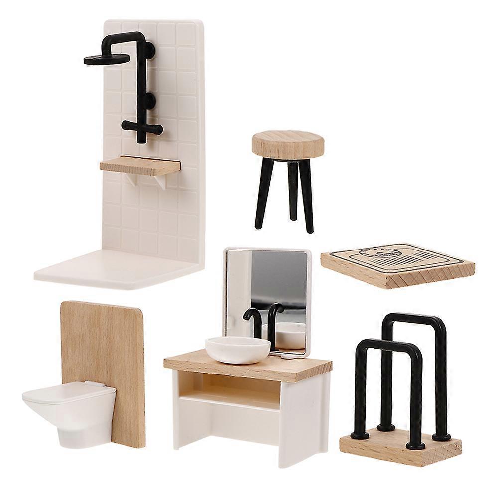 Simulation Miniature Bathroom Set for Dollhouse Decoration 1Set