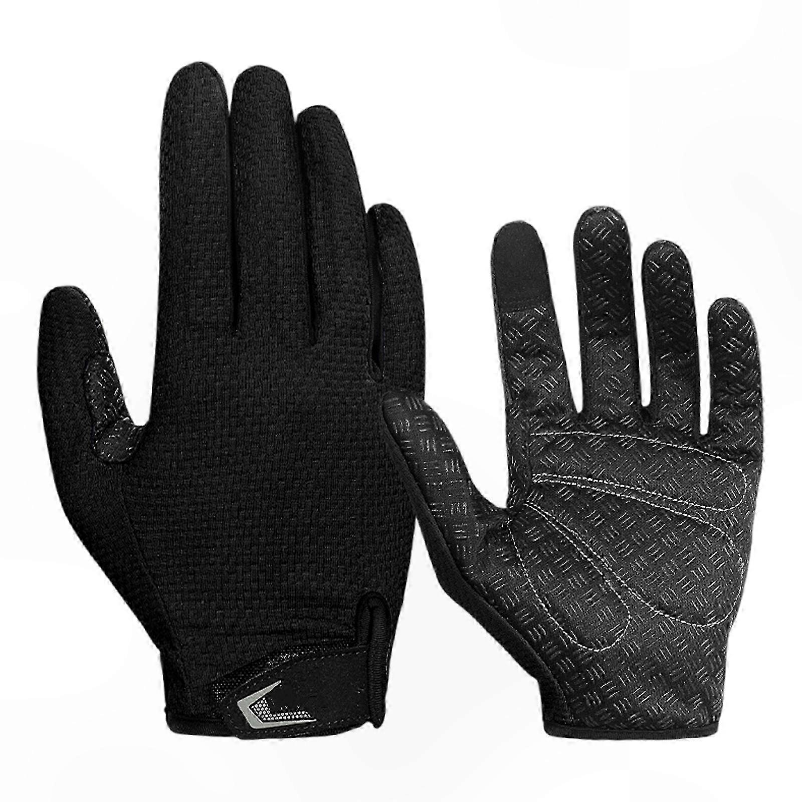 Breathable Full Finger Gloves for Cycling and Sports, Touchscreen Compatible, Anti-Slip Design, Unisex Fit, Red, Size XL