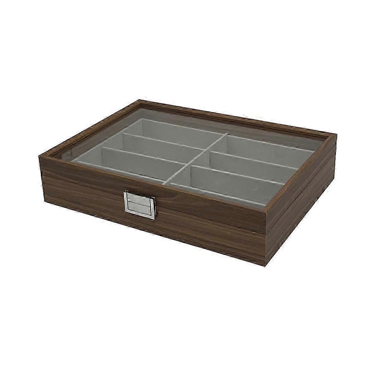 Walnut Wood Sunglasses Storage Display Box 8 Slots Storage Sunglasses Display Case Eyeglass Organiz