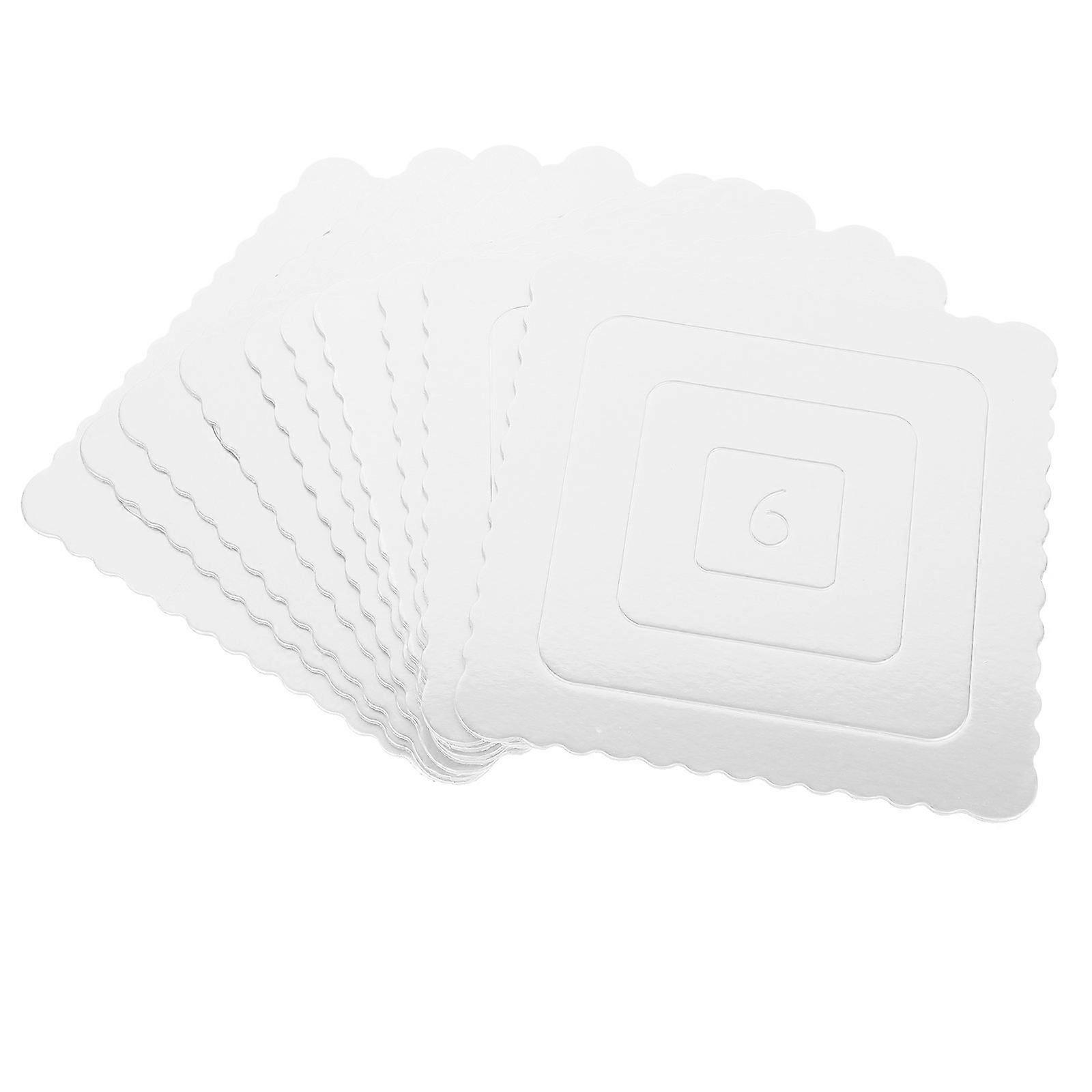 Square Paper Made Cake Drum Versatile Lightweight Baking Board For Home Use 10Pack