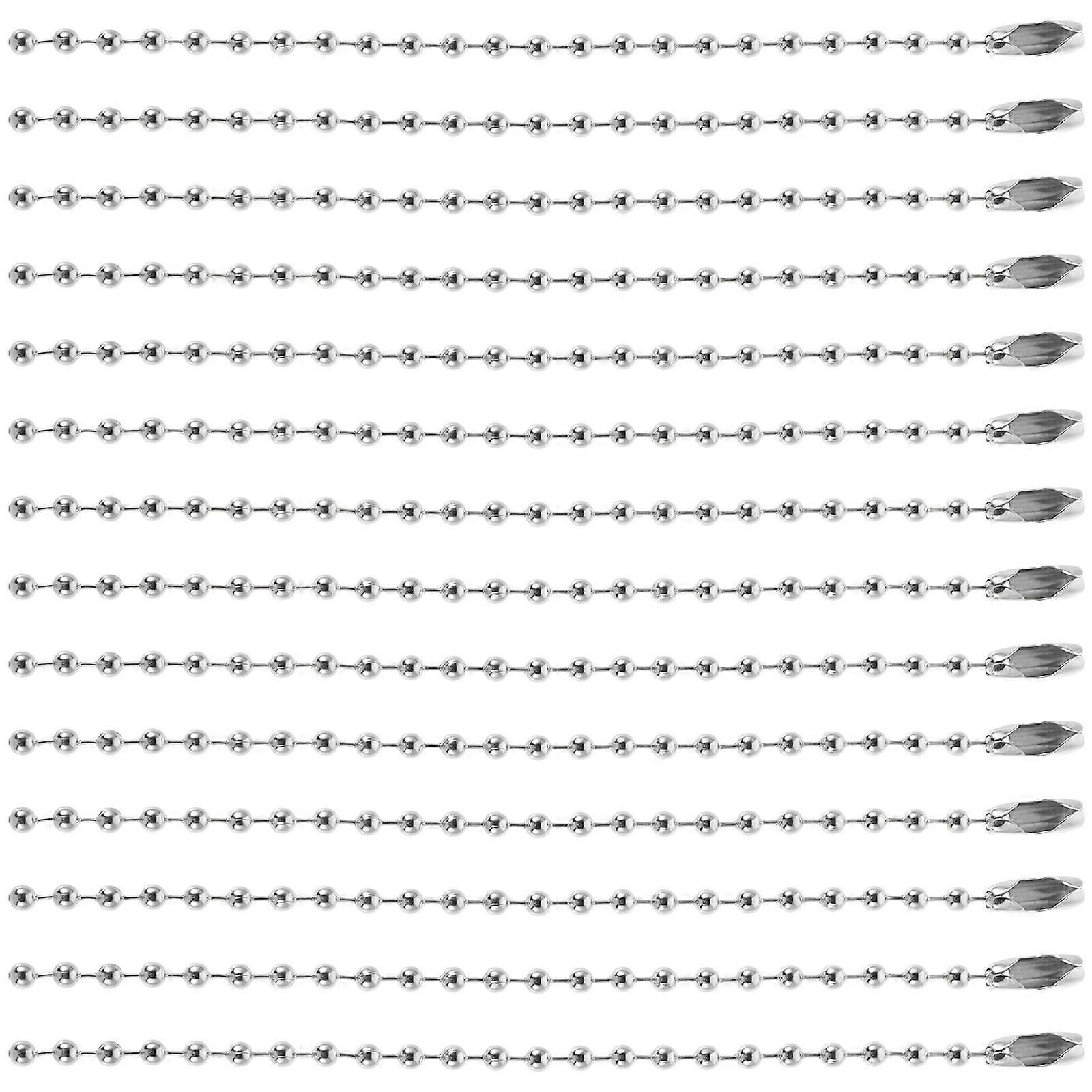 Durable Silver Plated Ball Chain Necklace for DIY Crafts 100Pcs Beaded Chains