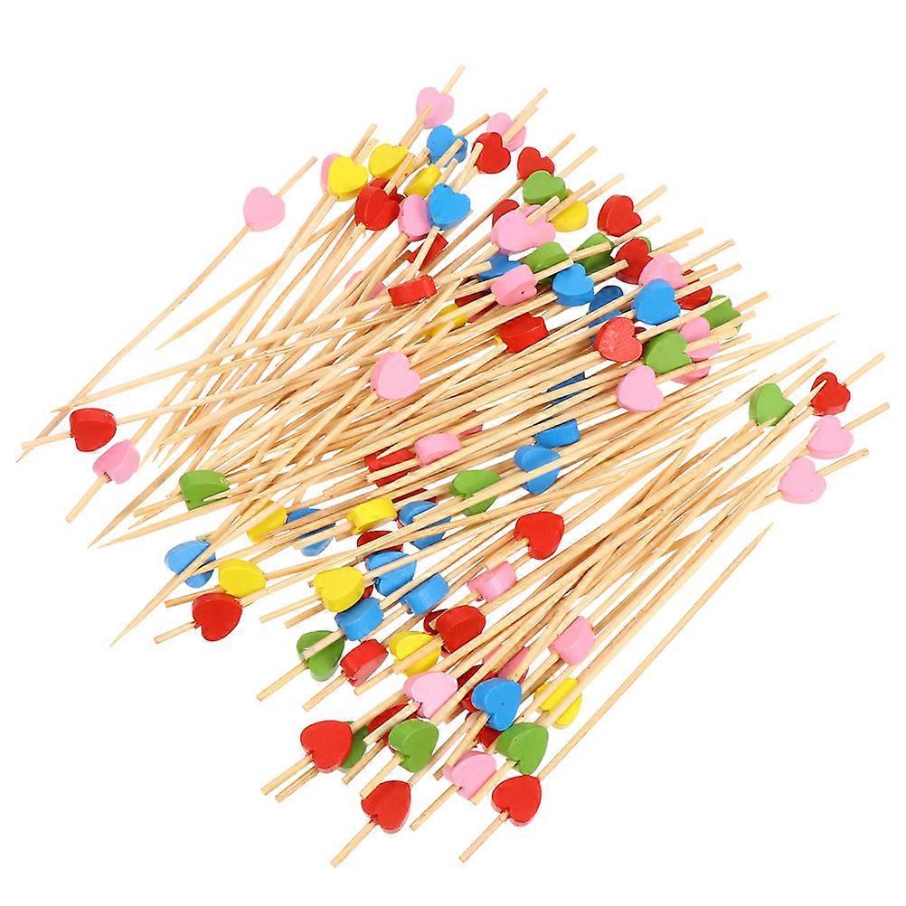 Wooden Fruit Stick Appetizer Pick for Decoration 200Pcs Assorted Color