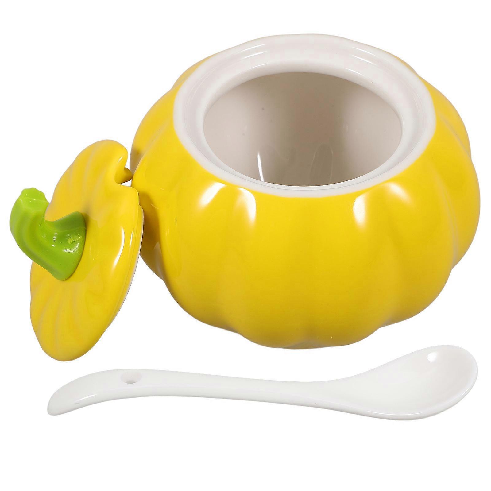 Ceramic Pumpkin Shape Seasoning Canisters for Condiment Storage 5Sets