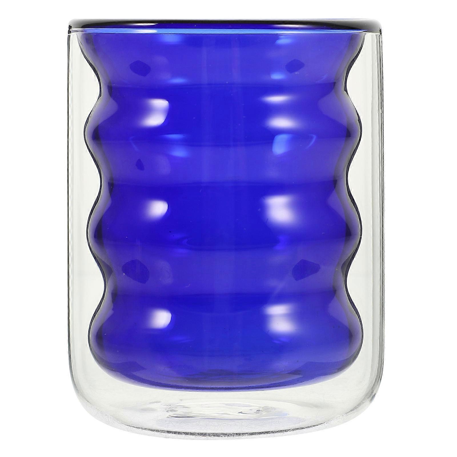 Reusable Glass Cups for Beverage Drinking with 5Pcs Double Wall Coffee Cups