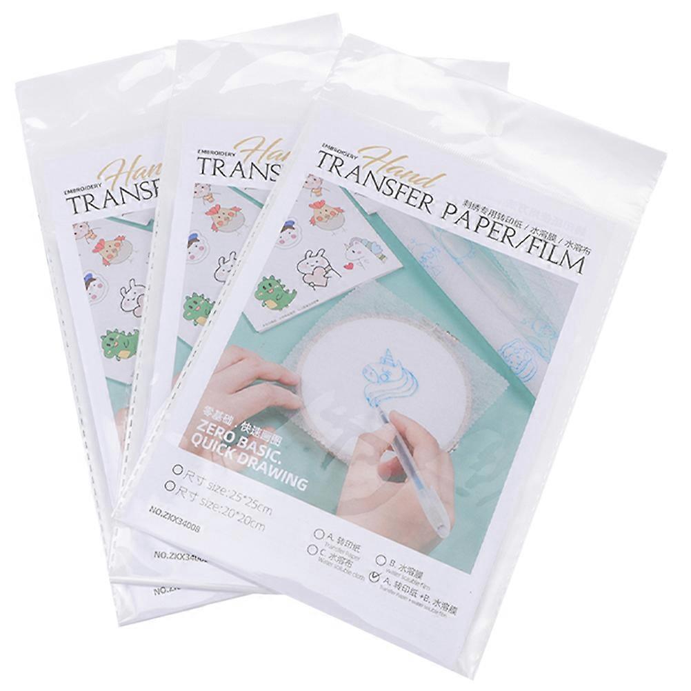 Water Soluble Stabilizer 5 Sets For DIY Projects 9.82X9.82 In White Stabilizing Embroidery 30Sheets