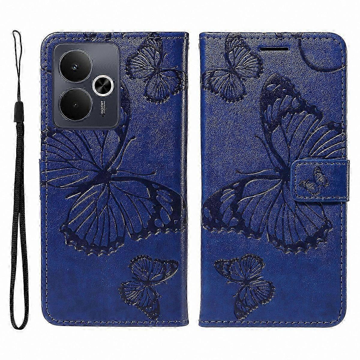 Floral Butterfly Design Leather Wallet Case with Stand for 5G Smartphones
