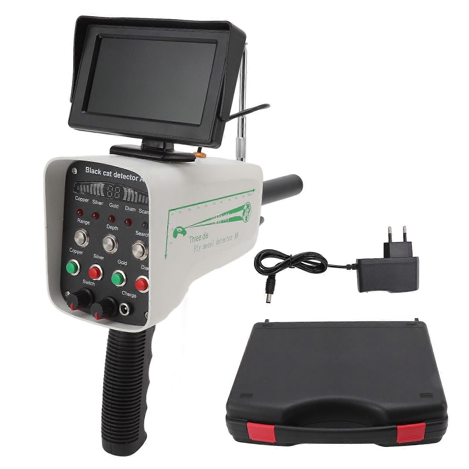 30m Depth Metal Locator 1000m Range Underground Metal Detection Finder with Display for Gold Treasures 100240V White EU Plug