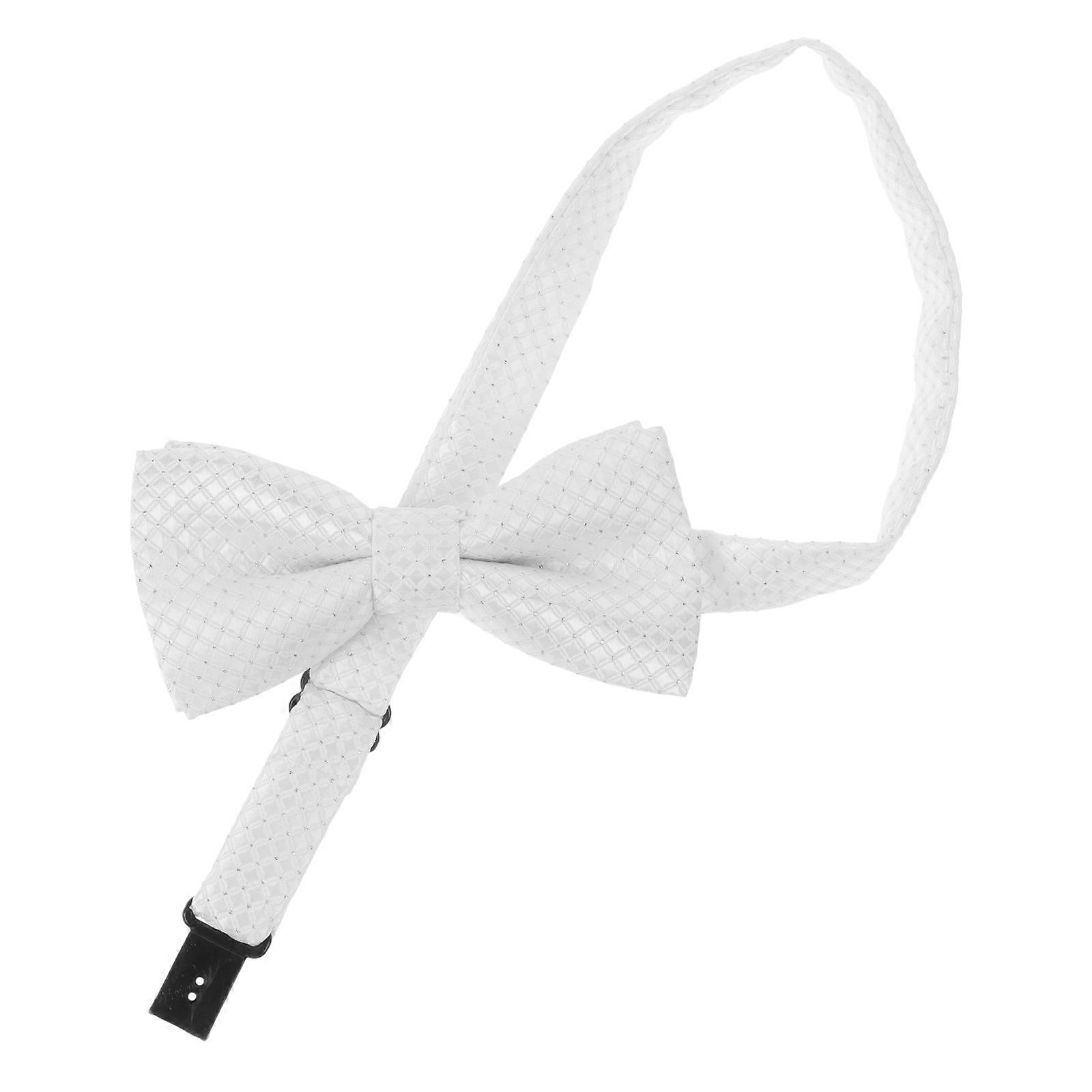 White Kids Bow Tie Adjustable Bow Tie for Decoration 4Pcs Polyester Material