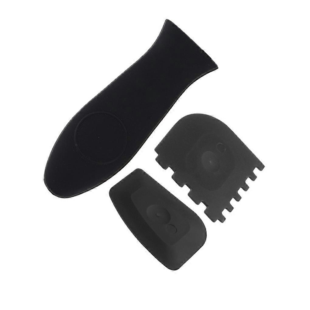 3 Pieces Handle Protector Heat-insulated Plastic Scraper Kitchen Tableware