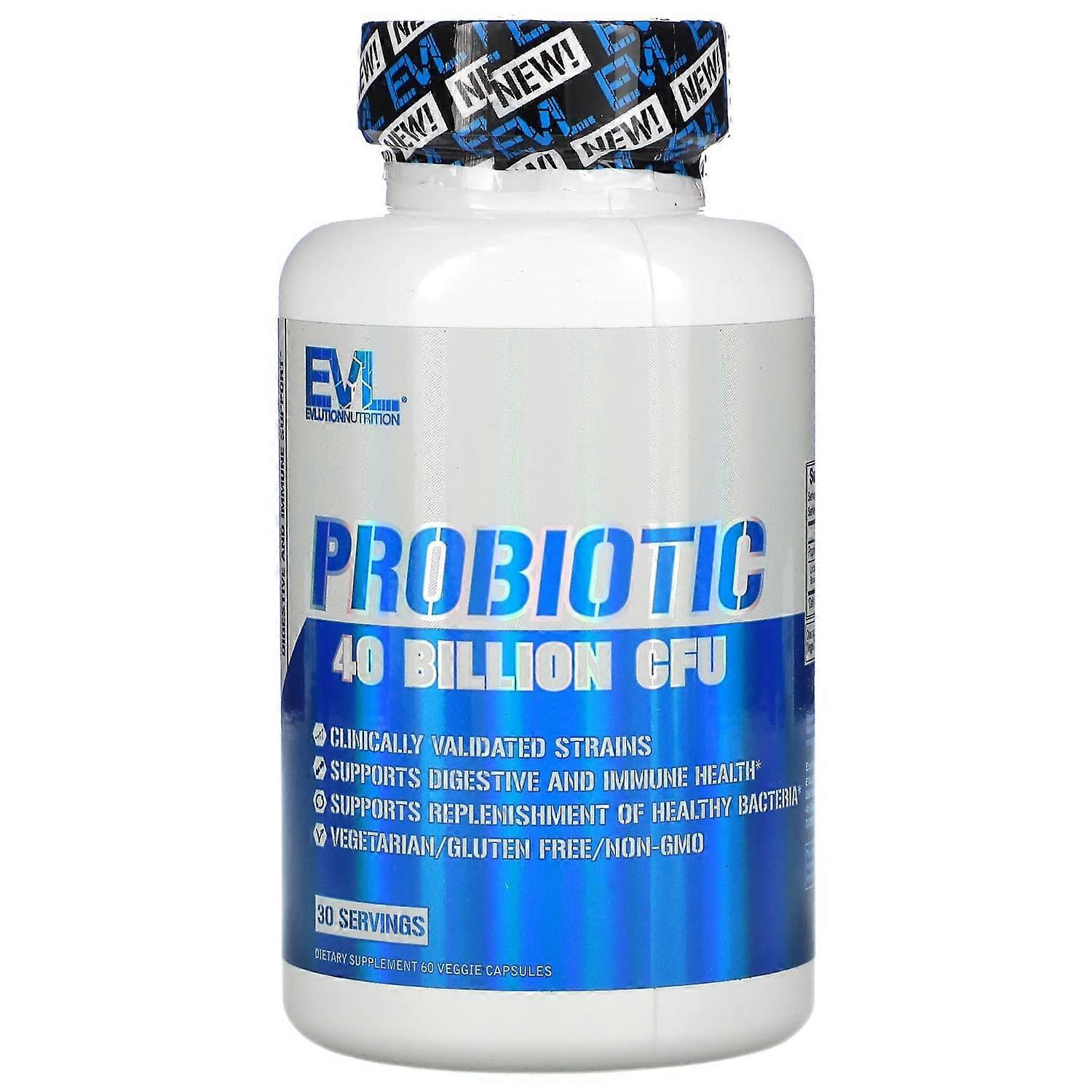 EVLution Nutrition, Probiotic, 40 Billion CFU, 60 Veggie Capsules