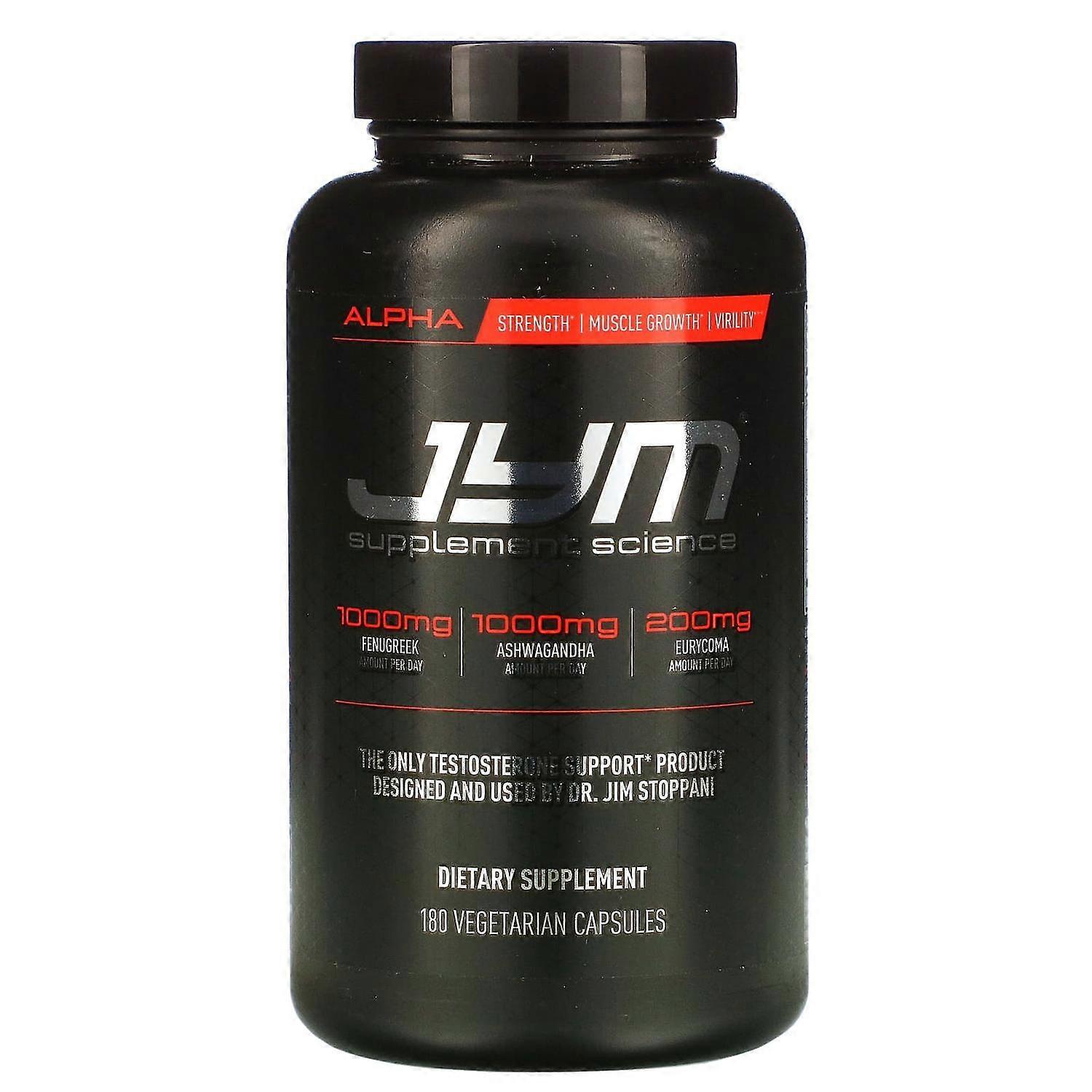JYM Supplement Science, Alpha, Testosterone Support, 180 Vegetarian Capsules