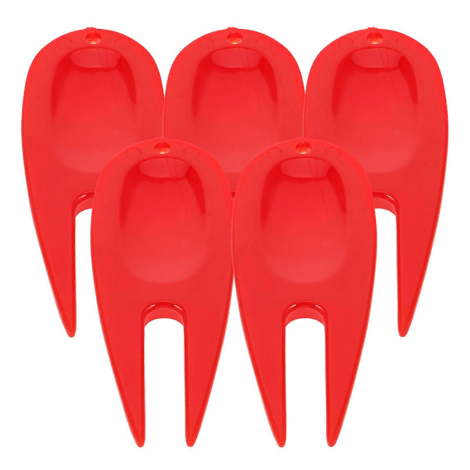 Portable Divot Fork Golf Equipment For Training Sessions Red 5Pcs Divot Fixation