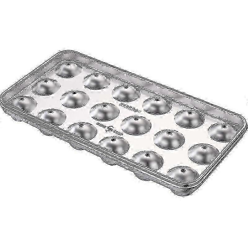Stainless Steel Round Ice Cube Tray - Reusable Easy Release Mold for Whiskey, Home Party & Bar Use
